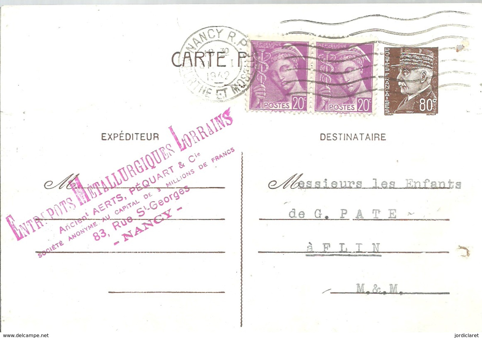 CARTE POSTALE NANCY 1942 - Listos A Ser Enviados : Réplicas Privadas