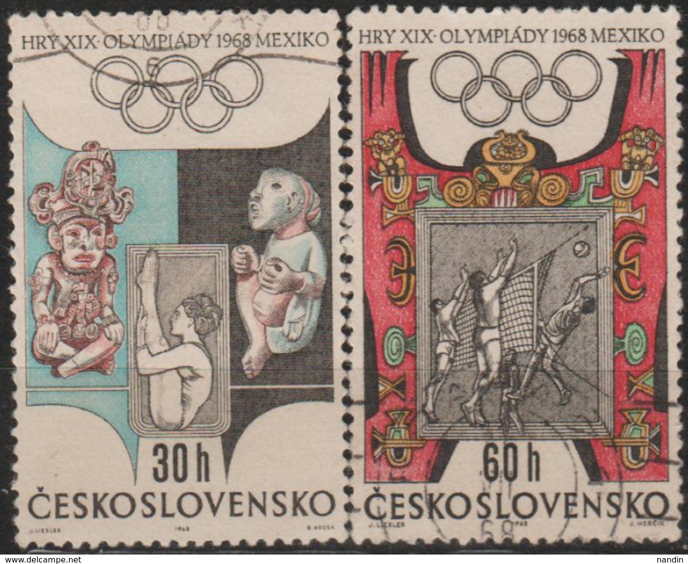 SUMMER OLYMPIC 1968 INCOMPLETE USED SET FROM CZECHOSLOVAKIA - Zomer 1968: Mexico-City