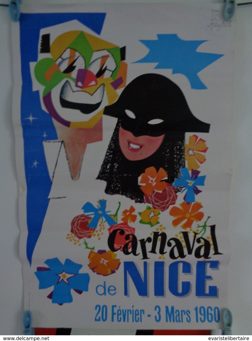 AFFICHE:  Carnaval De NICE , 20 Février -3 Mars 1960 ,  H 50 L 33 - Affiches