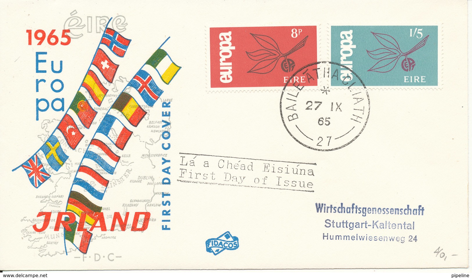 Ireland FDC 27-9-1965 EUROPA CEPT Complete Set Of 2 With Cachet - 1965