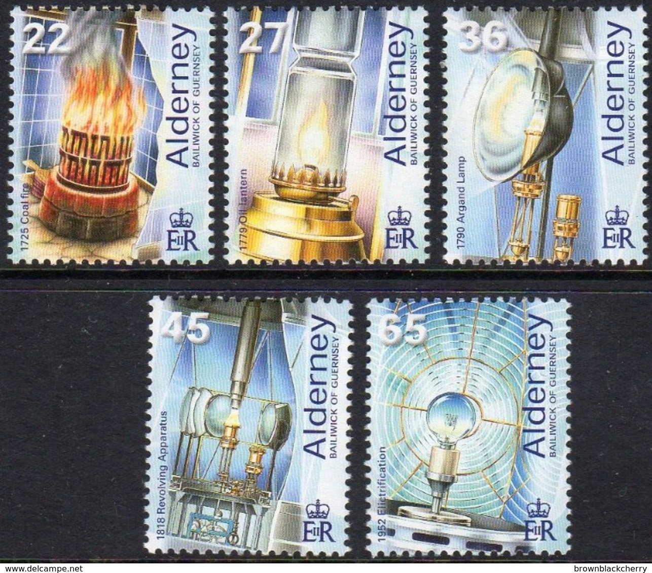 Set Of Stamps FromAlderney - Electricity Lamp Electric Bulb Energy - Electricity