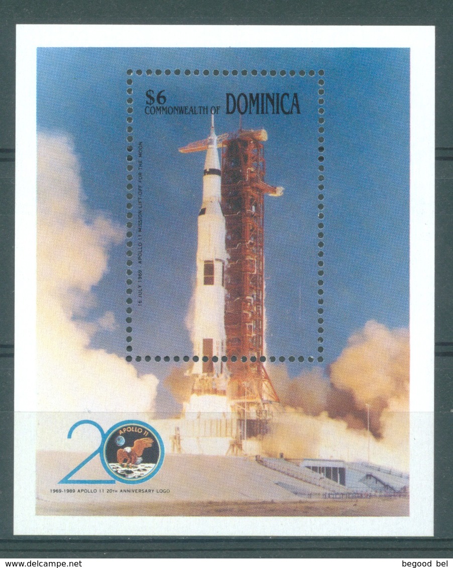 COMMONWEALTH OF DOMINICA  - MNH/** - 1989  - APOLLO XI -  Mi BLOCK 155 - Lot 17230 - Dominique (1978-...)