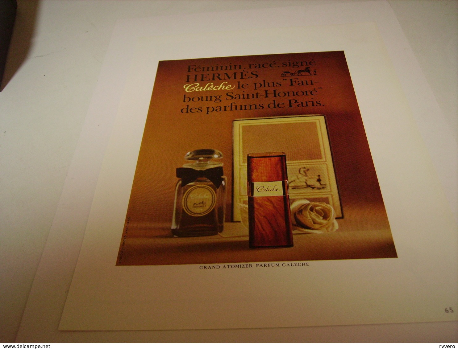 ANCIENNE   PUBLICITE PARFUM CALECHE DE HERMES 1964 - Autres & Non Classés