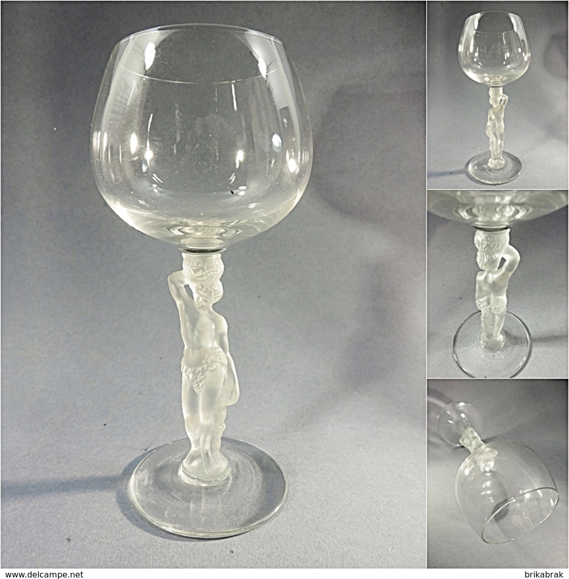 * VERRE A PIED ATLANTE + Vin Vigne Raisin Vendange - Verres