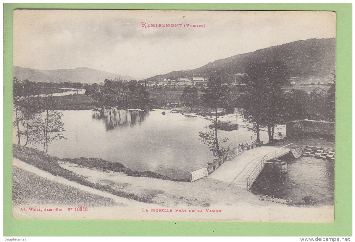 REMIREMONT : La Moselle Près De La Vanne. Publicité Miel Des Vosges Reaux Au Dos. 2 Scans. Edition Weick - Remiremont