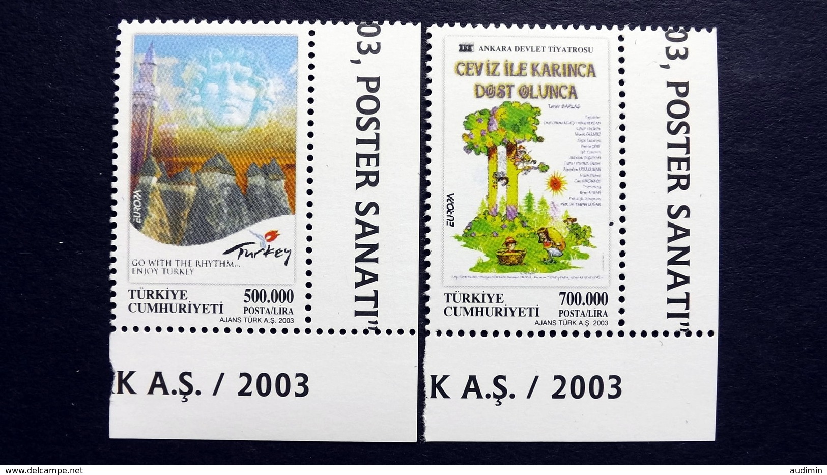 Türkei 3333/4 **/mnh, EUROPA/CEPT 2003, Plakatkunst - Ongebruikt