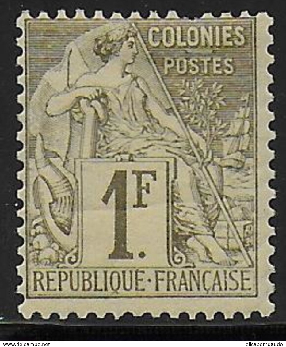 COLONIES GENERALES  - ALPHEE DUBOIS - YVERT N° 59 * CHARNIERE LEGERE MAIS UNE DENT COURTE - COTE = 100 EUR - Alphée Dubois