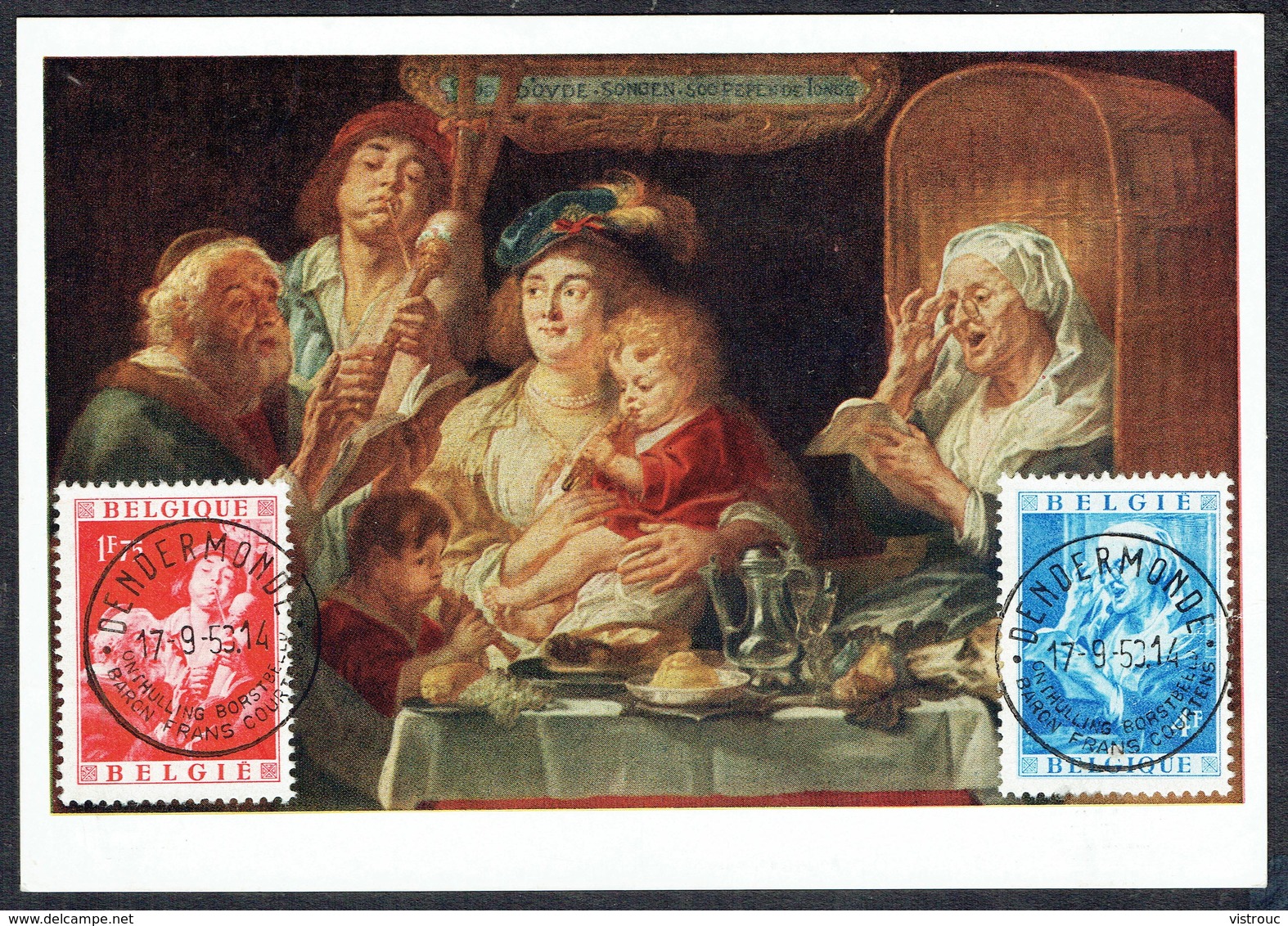 COB N° 793 Et 794 Sur 1 Carte-max. - Au Profit De Diverses Oeuvres Culturelles - Tableaux De JORDAENS Et VAN DER WEYDEN - 1934-1951