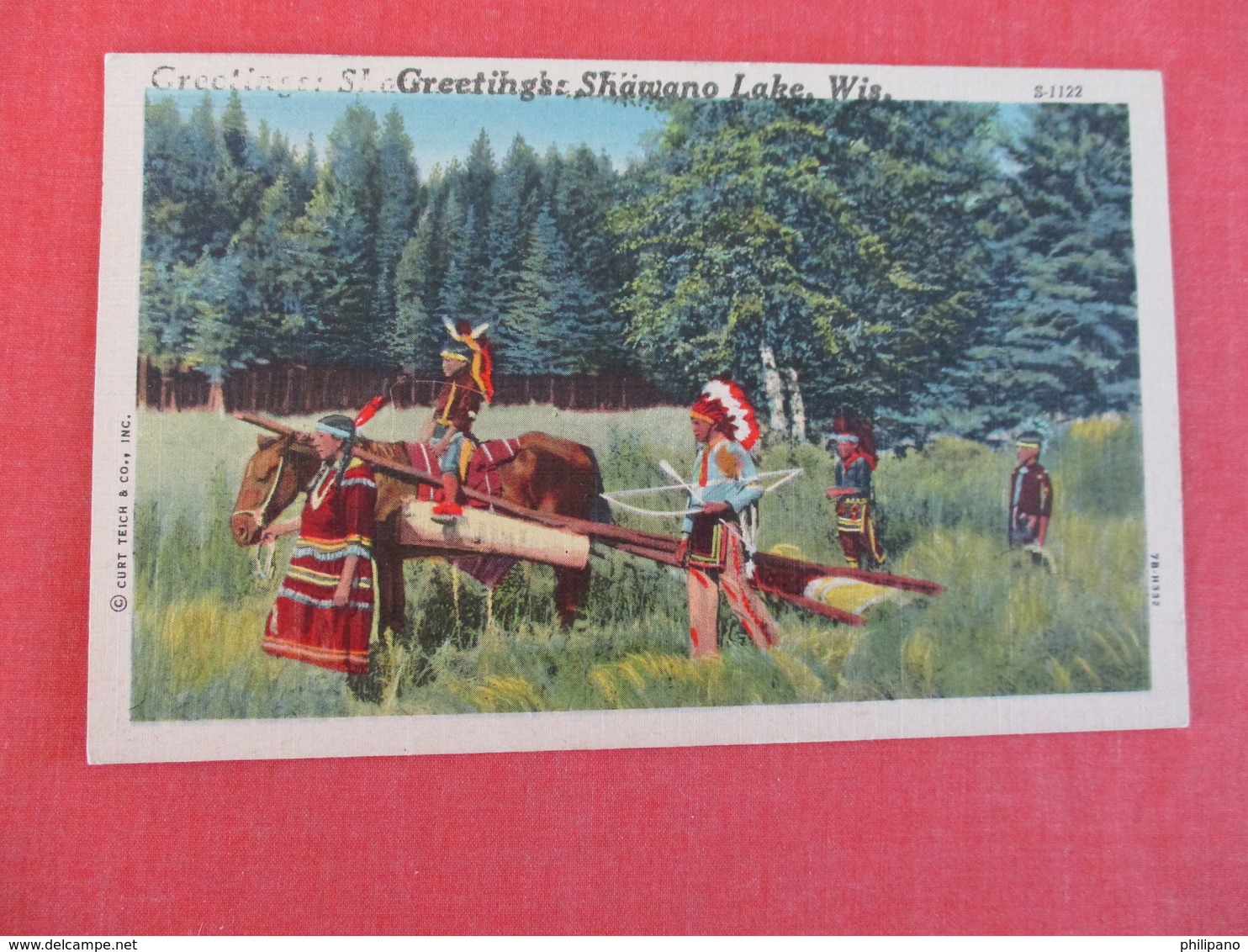 Greetings Shawano Lake Wis.    Ref 2999 - Native Americans