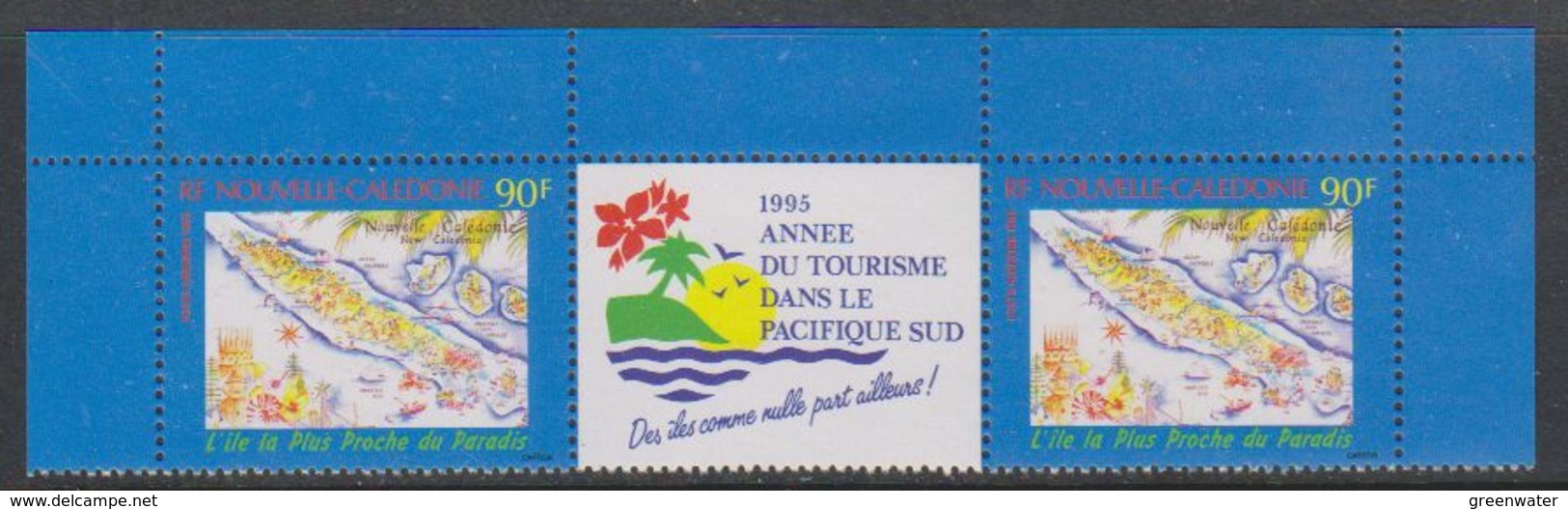 Nouvelle-Caledonie 1995 Annee Du Tourisme Dans Le Pacifique Sud Strip 2v+label ** Mnh (39222D) - Ongebruikt