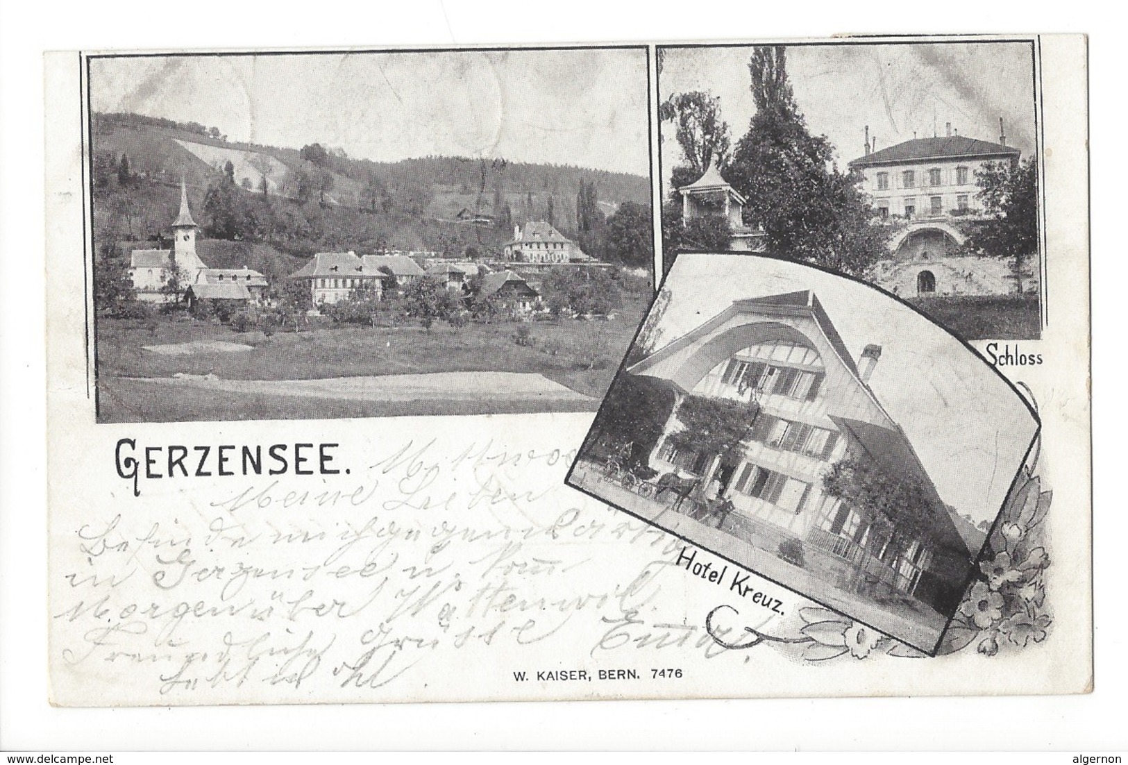 20042 - Gerzensee Hotel Kreuz Multivues  Circulée En 1899 (attention Carte Coupée) - Gerzensee