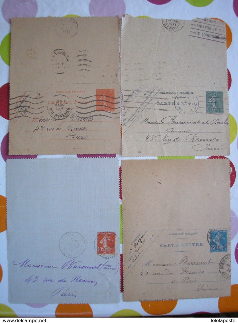 3 Pneumatiques Et 7 Cartes Lettres Différentes Dont Une Non Oblitérée - Lots Et Collections : Entiers Et PAP