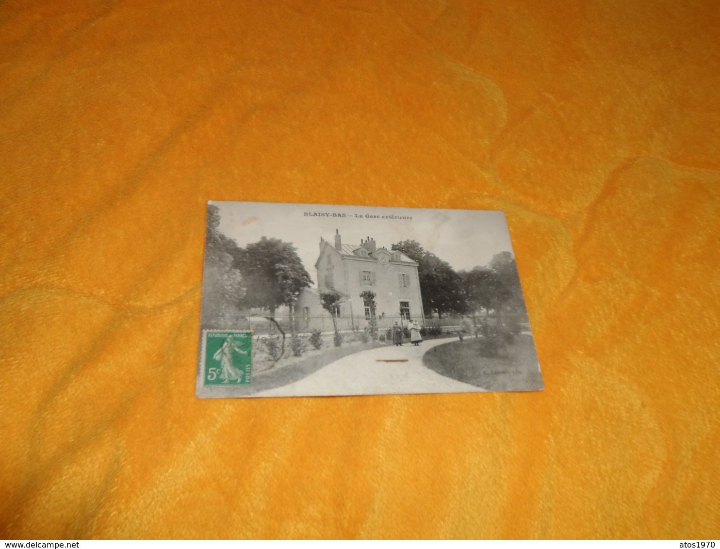 CARTE POSTALE ANCIENNE CIRCULEE DE 1911. / BLAISY-BAS.- LA GARE EXTERIEURE. / CACHETS + TIMBRE. - Autres & Non Classés