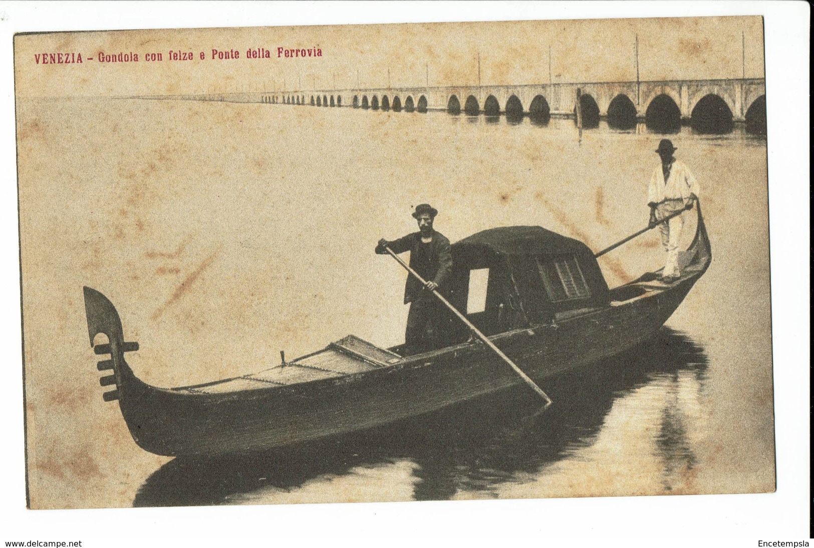 CPA - Carte Postale - ITALIE - Venezia - Gondola Con Feize Ponte Della Ferrovia  S624 - Venezia