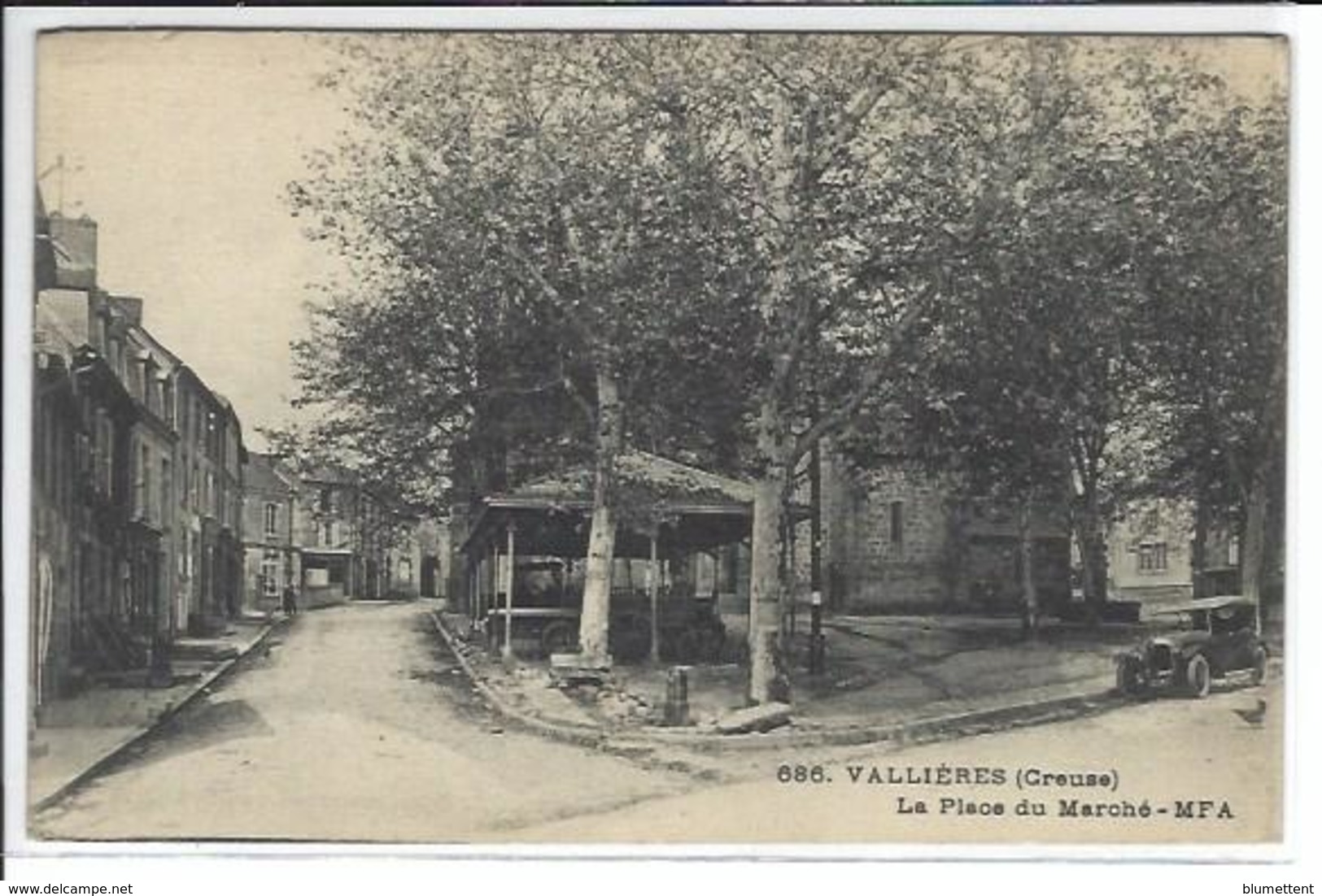 CPA Creuse Vallières Voiture Automobile écrite - Otros & Sin Clasificación