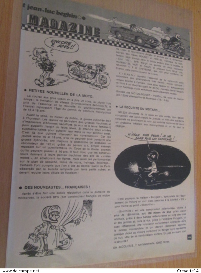CLI618 Rubrique STARTER JIDEHEM : LE SOLO ELECTRA , 2 Feuilles 2 Pages Découpées Dans Revue Spirou Des 60/70's - Auto/Motor
