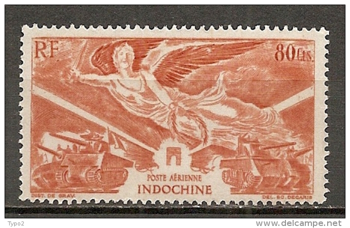 INDOCHINE - Yv. PA  N° 39   (*)  Victoire   Cote   1 Euro  BE 2 Scans - Poste Aérienne