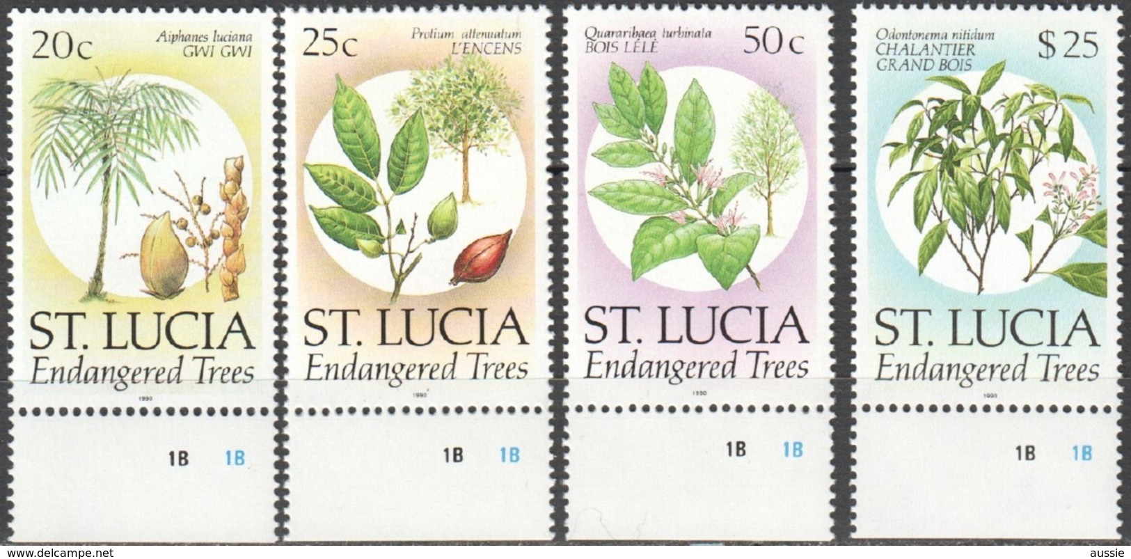 Saint Lucia Sainte-Lucie 1990 Yvertn° 936-939 *** MNH Cote 25 Euro  Flore Plantes Planten Bloemen - St.Lucia (1979-...)