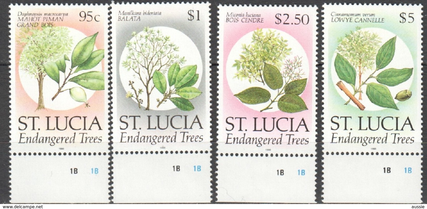 Saint Lucia Sainte-Lucie 1990 Yvertn° 954-957 *** MNH Cote 13,50 Euro  Flore Plantes Planten Bloemen - St.Lucie (1979-...)