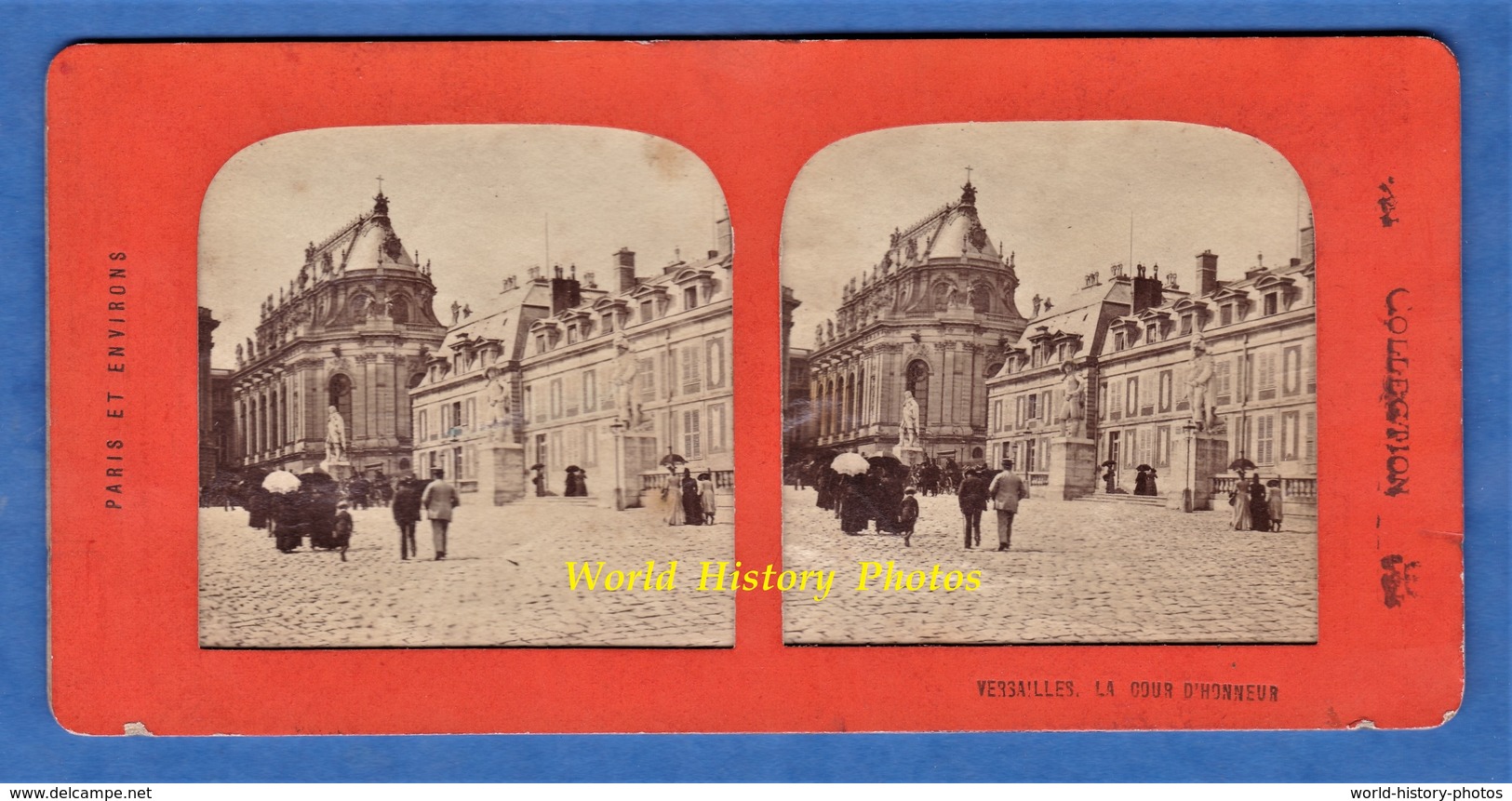 Photo Ancienne Stéréo Vers 1890 1900 - VERSAILLES - La Cour D' Honneur - Collection E.H. PARIS - Anciennes (Av. 1900)