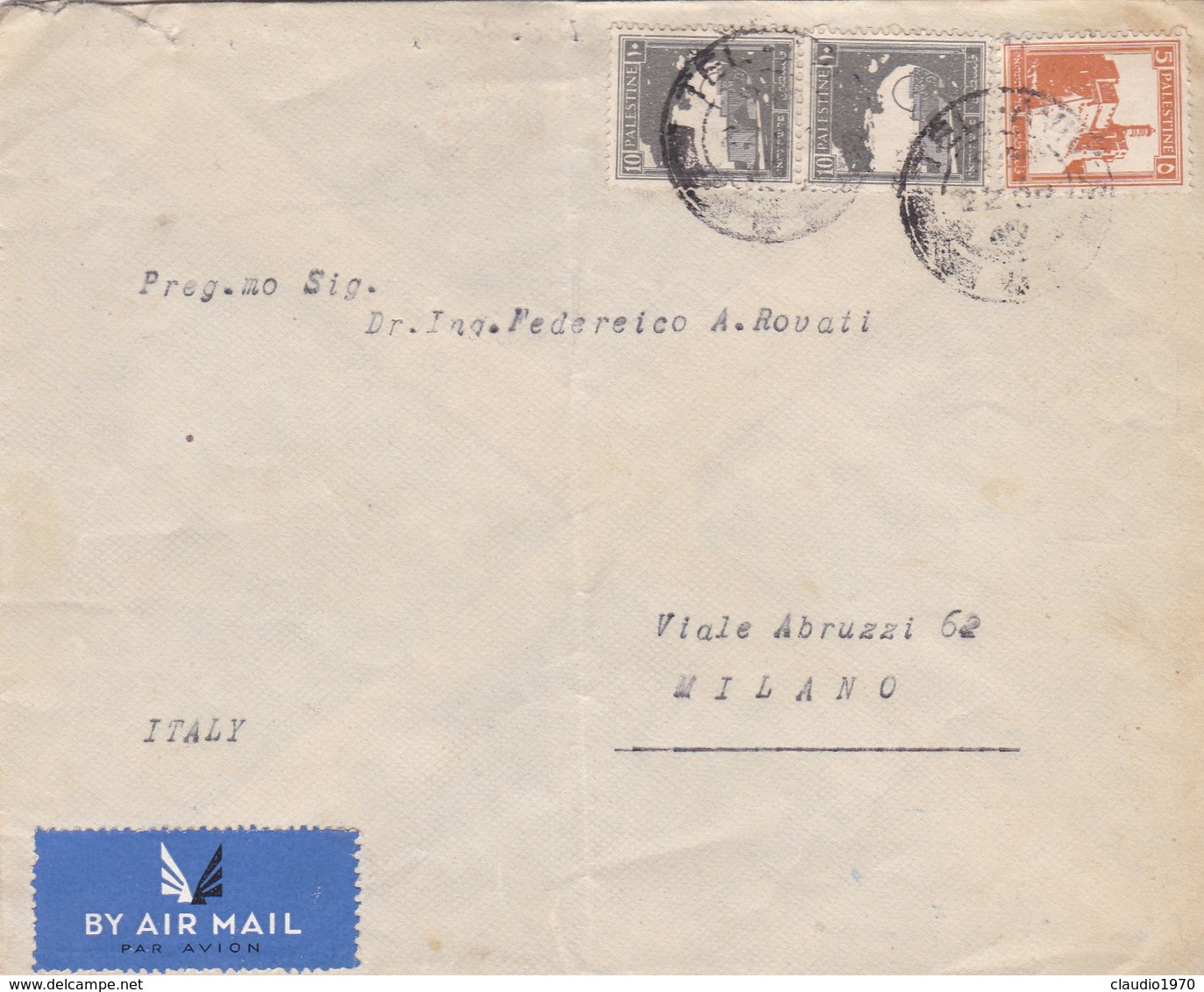 BUSTA VIAGGIATA - PALESTINA  - DESTINAZIONE - MODENA ( ITALIA ) 1969 - Palestine