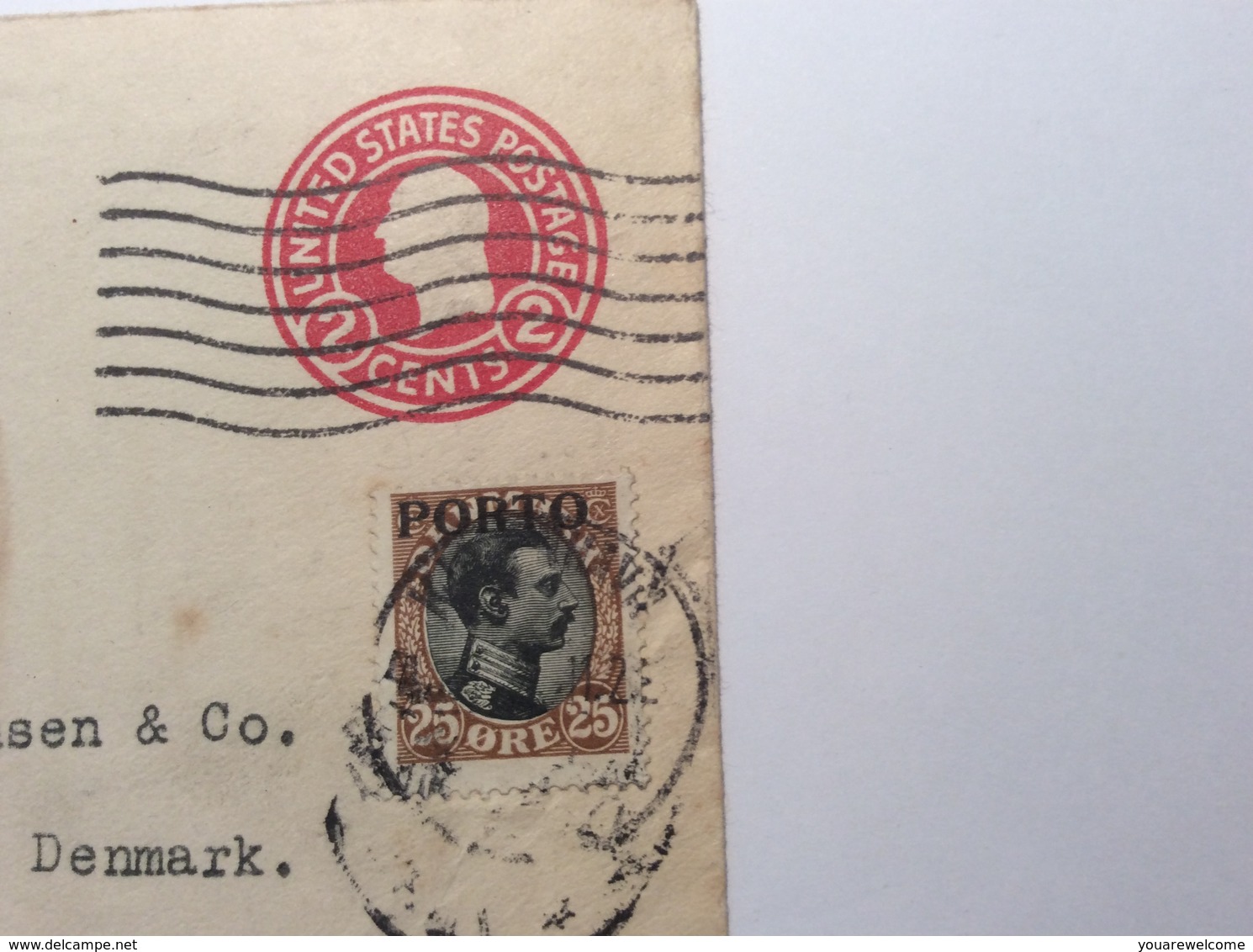 Denmark 1921-26 two postage due PORTO cover from USA ( Brooklyn NY MICH Danemark lettre Brief