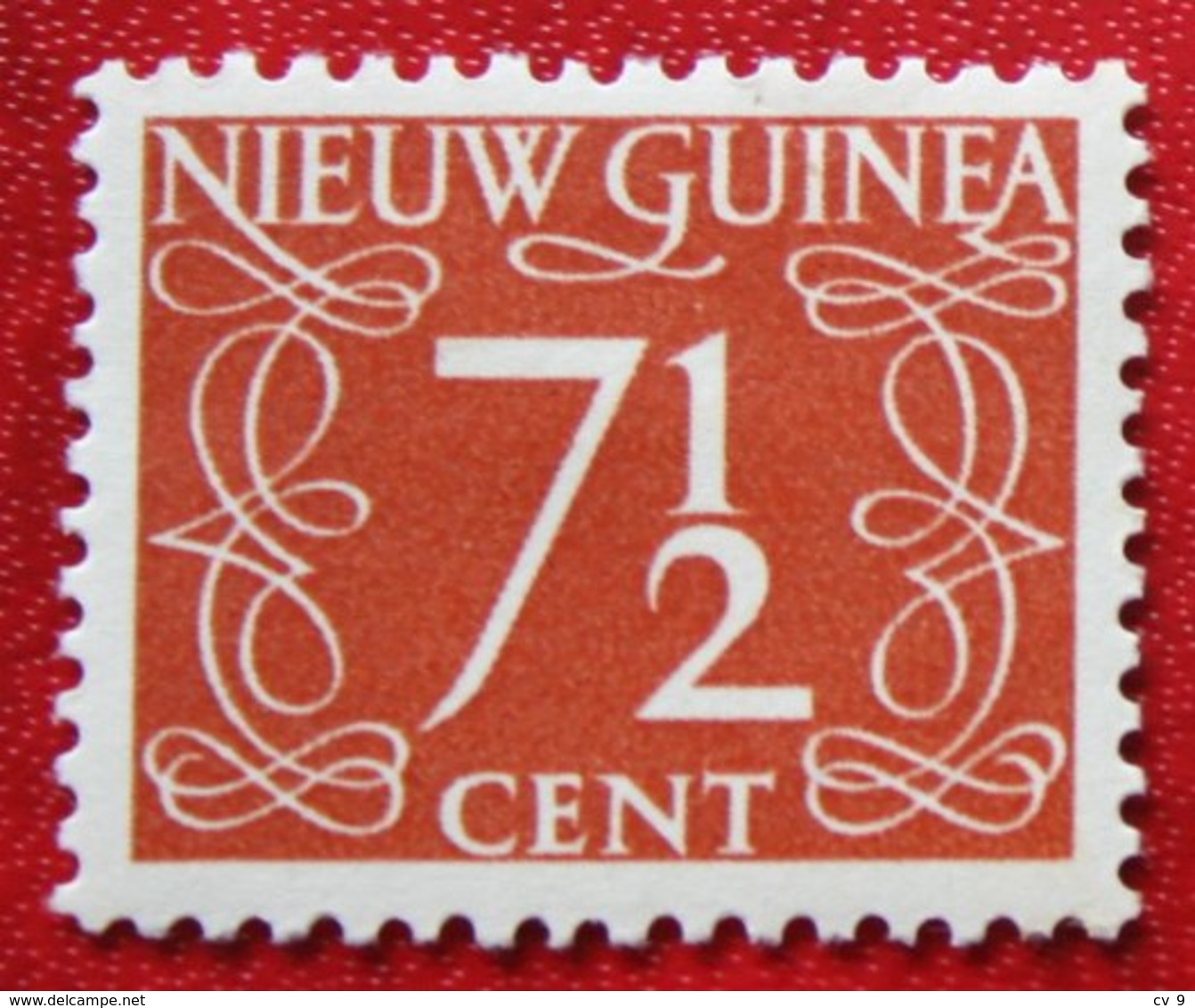 Cijfer 7 1/2 Ct NVPH 7 1950 MH / Ongebruikt NIEUW GUINEA NIEDERLANDISCH NEUGUINEA NETHERLANDS NEW GUINEA - Nueva Guinea Holandesa