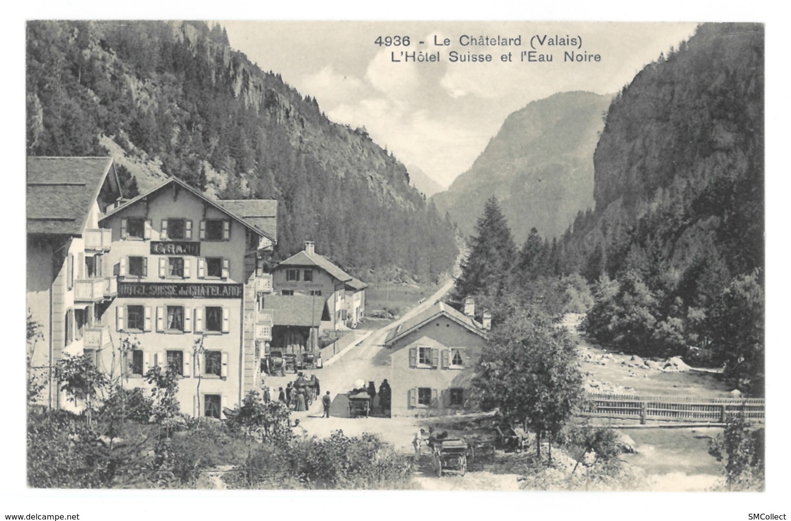 Suisse. Le Châtelard. L'hotel Suisse Et L'eau Noire (3966) - Andere & Zonder Classificatie