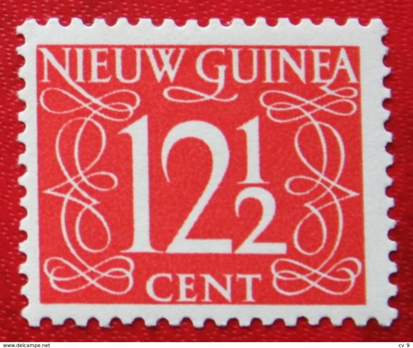 Cijfer 12 1/2 Ct NVPH 9 1950 MH / Ongebruikt NIEUW GUINEA NIEDERLANDISCH NEUGUINEA NETHERLANDS NEW GUINEA - Niederländisch-Neuguinea
