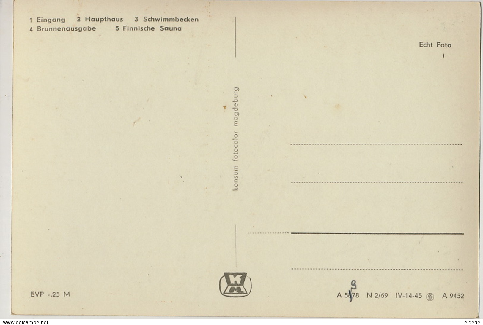 Neufahrland B/ Potsdam Kliniksanatorium " Heinrich Heine " Bus  Sauna Size 10/15 Cms - Neu Fahrland