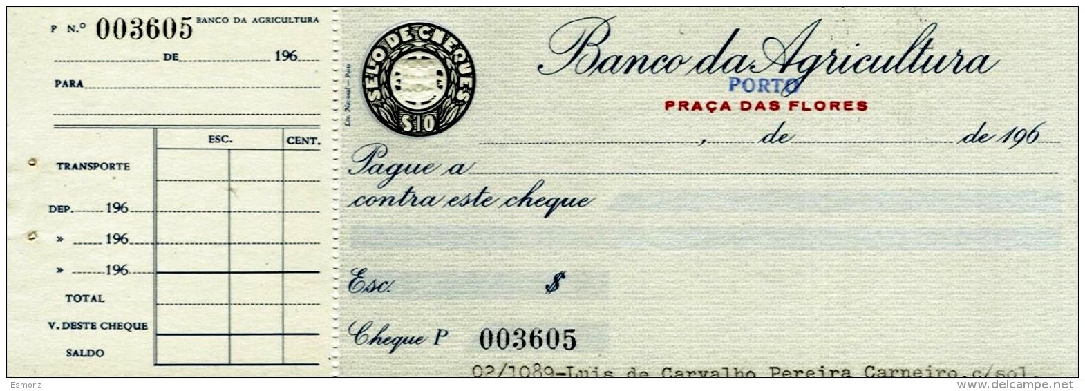 PORTUGAL, Cheques, F/VF - Ongebruikt