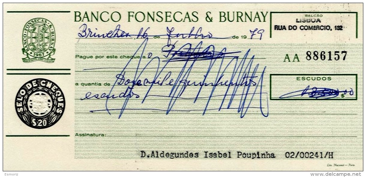 PORTUGAL, Cheques, F/VF - Neufs