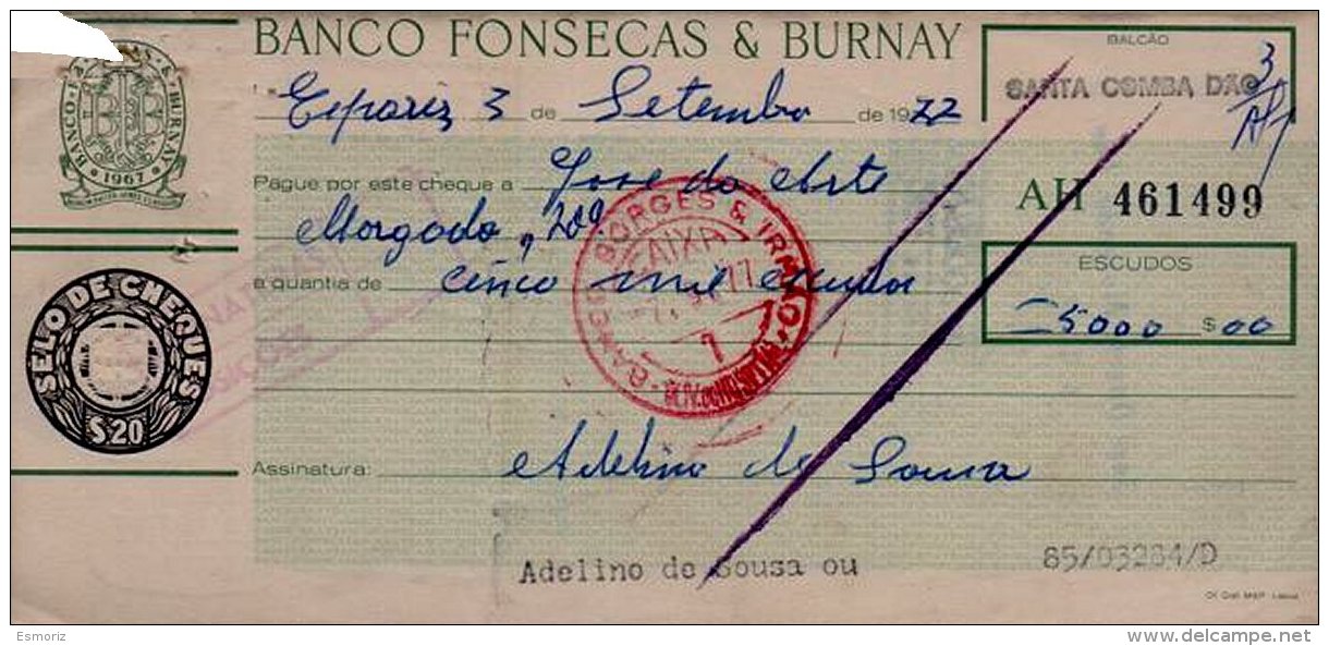 PORTUGAL, Cheques, Ave/F - Neufs