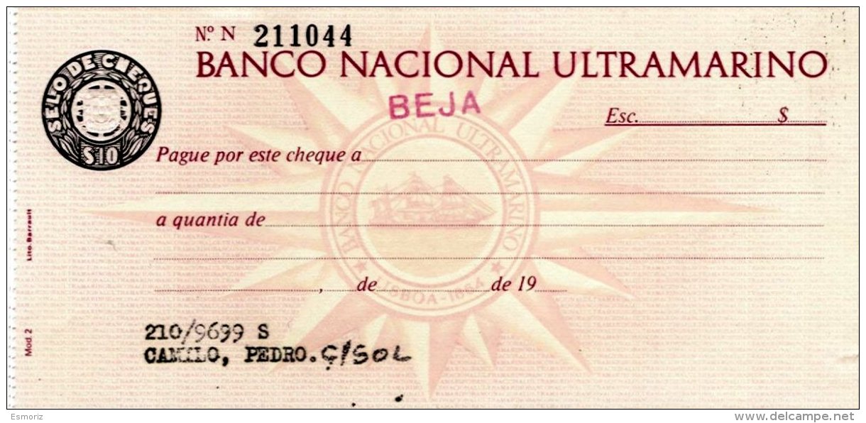 PORTUGAL, Cheques, F/VF - Ongebruikt