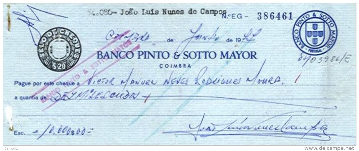 PORTUGAL, Cheques, Ave/F - Neufs