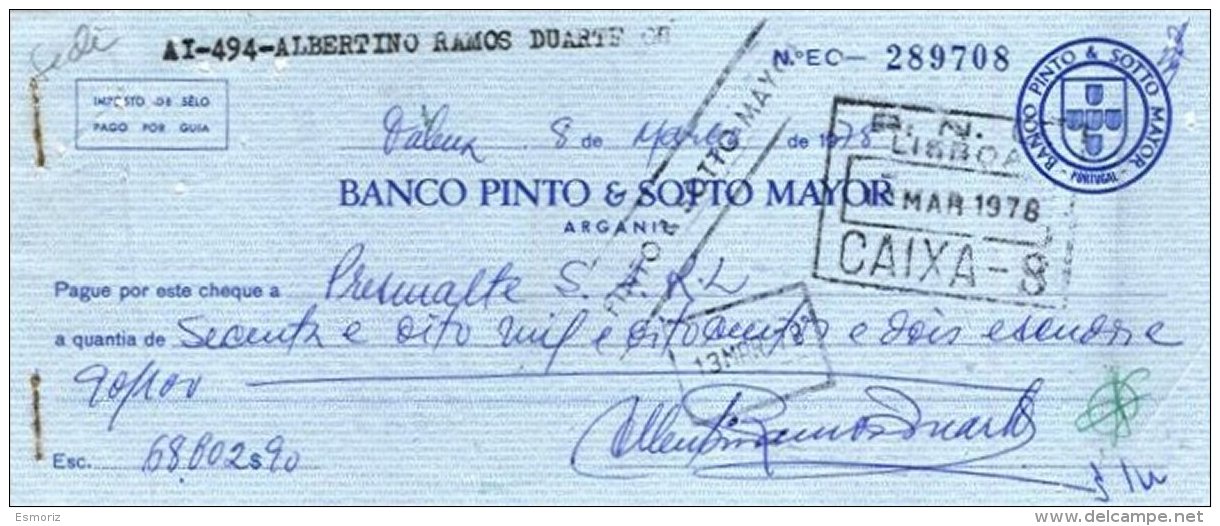 PORTUGAL, Cheques, F/VF - Neufs