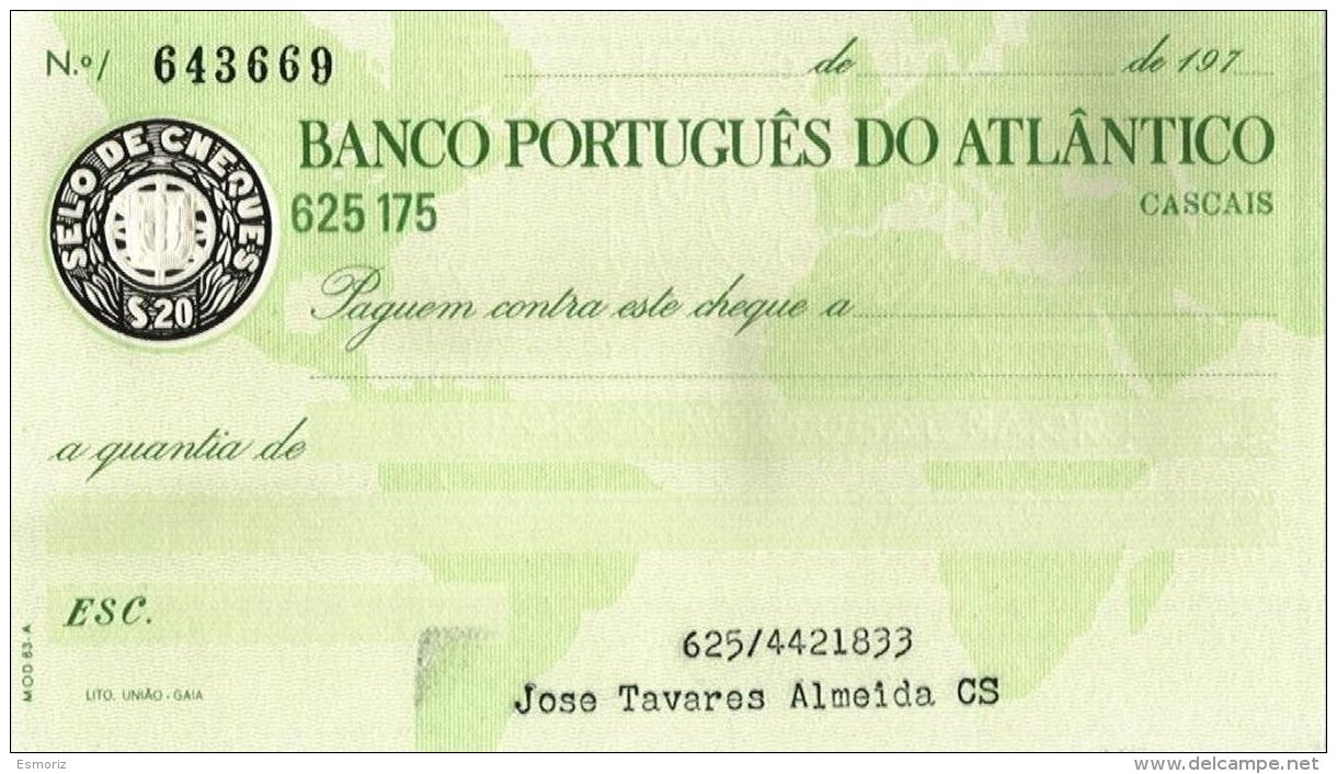 PORTUGAL, Cheques, F/VF - Neufs