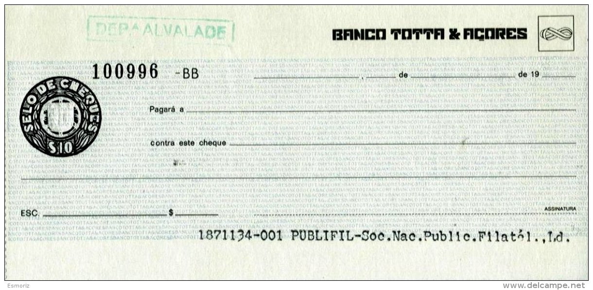 PORTUGAL, Cheques, F/VF - Ongebruikt