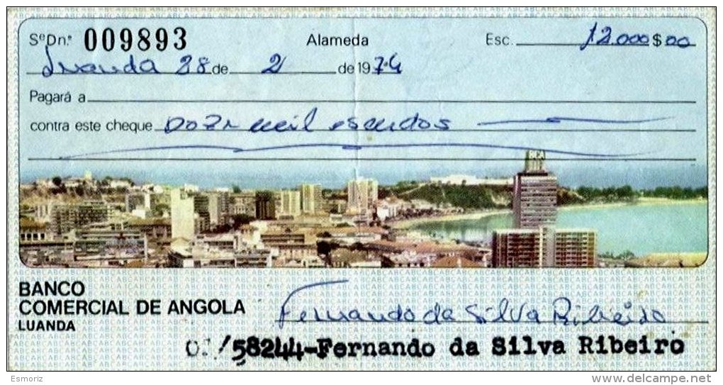 ANGOLA, Cheques, F/VF - Neufs