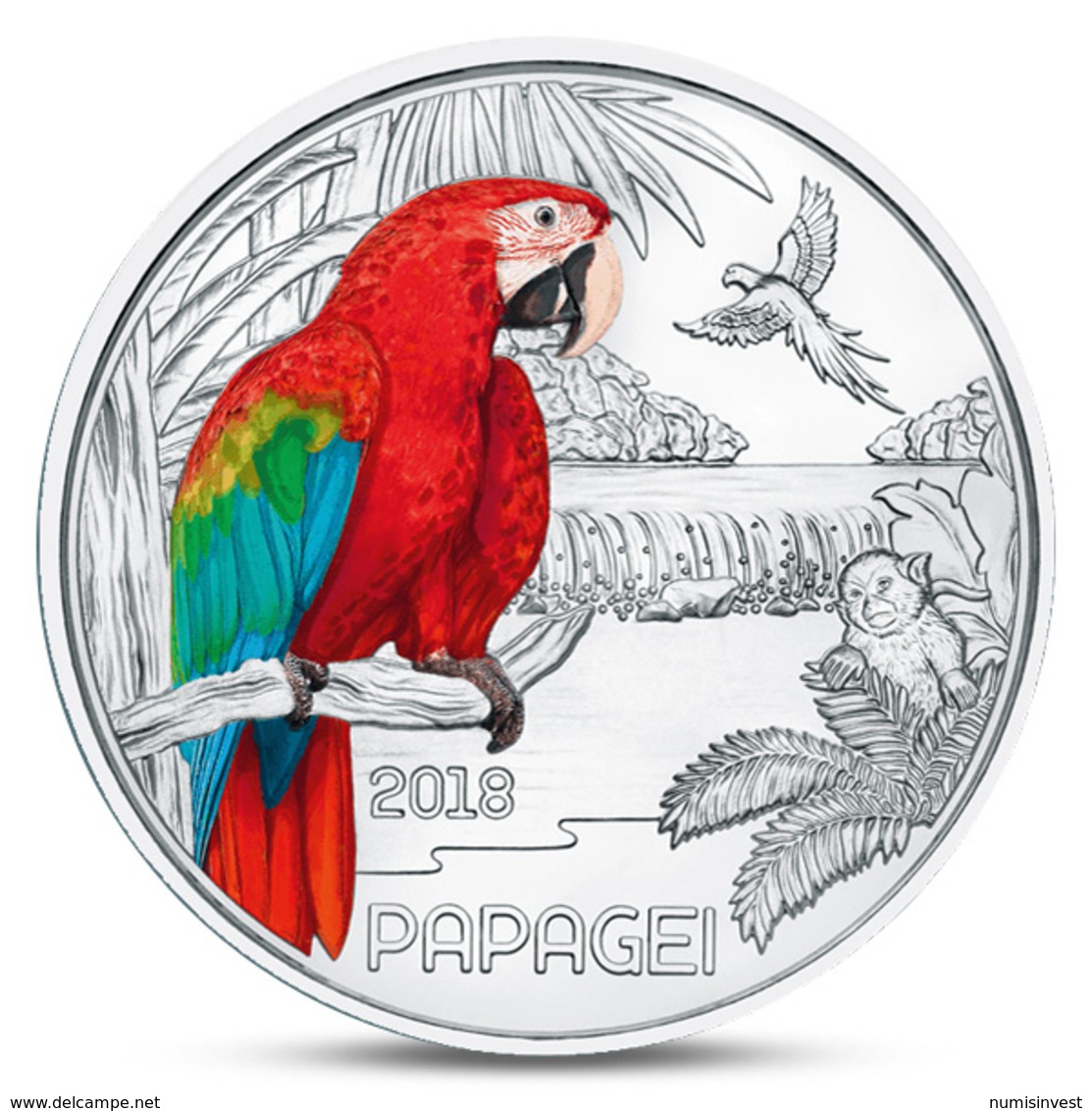 AUSTRIA 3 EURO COLORFUL CREATURES PARROT BIRD FAUNA 2018 UNC - Autriche