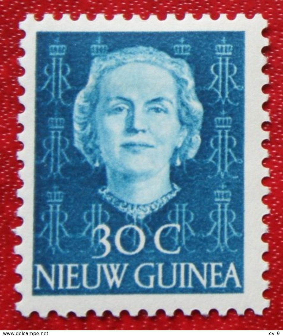 30 Ct Koningin Juliana En Face NVPH 13 1950 MH / Ongebruikt NIEUW GUINEA NIEDERLANDISCH NEUGUINEA NETHERLANDS NEW GUINEA - Nueva Guinea Holandesa