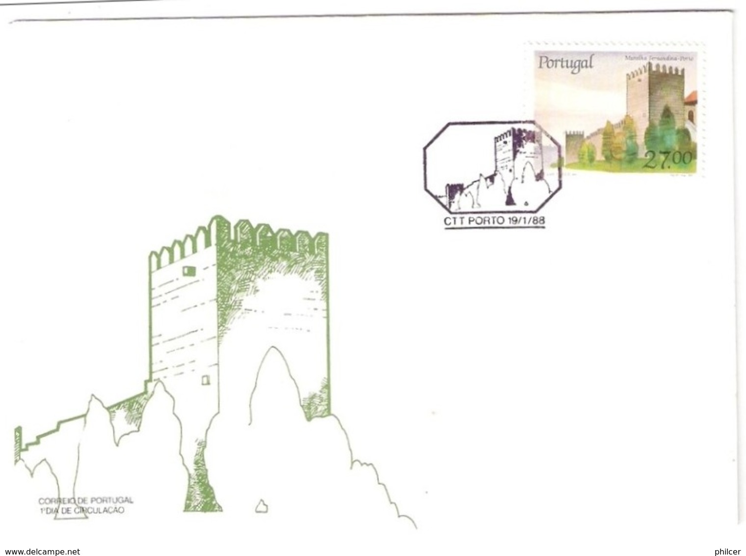 Portugal, 1988, # 1827, FDC Castelos E Brasões De Portugal - FDC