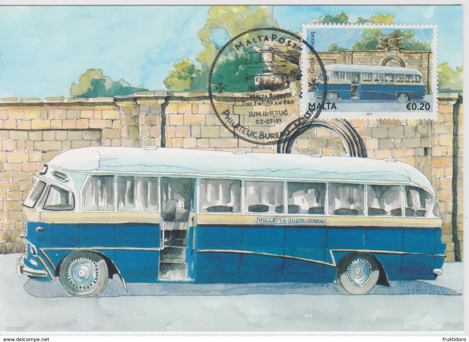 Malta Maximum Card 22 Mi 1671 Buses - The End Of An Era - Bedford SLD, Gudja - Ghaxaq - Malta