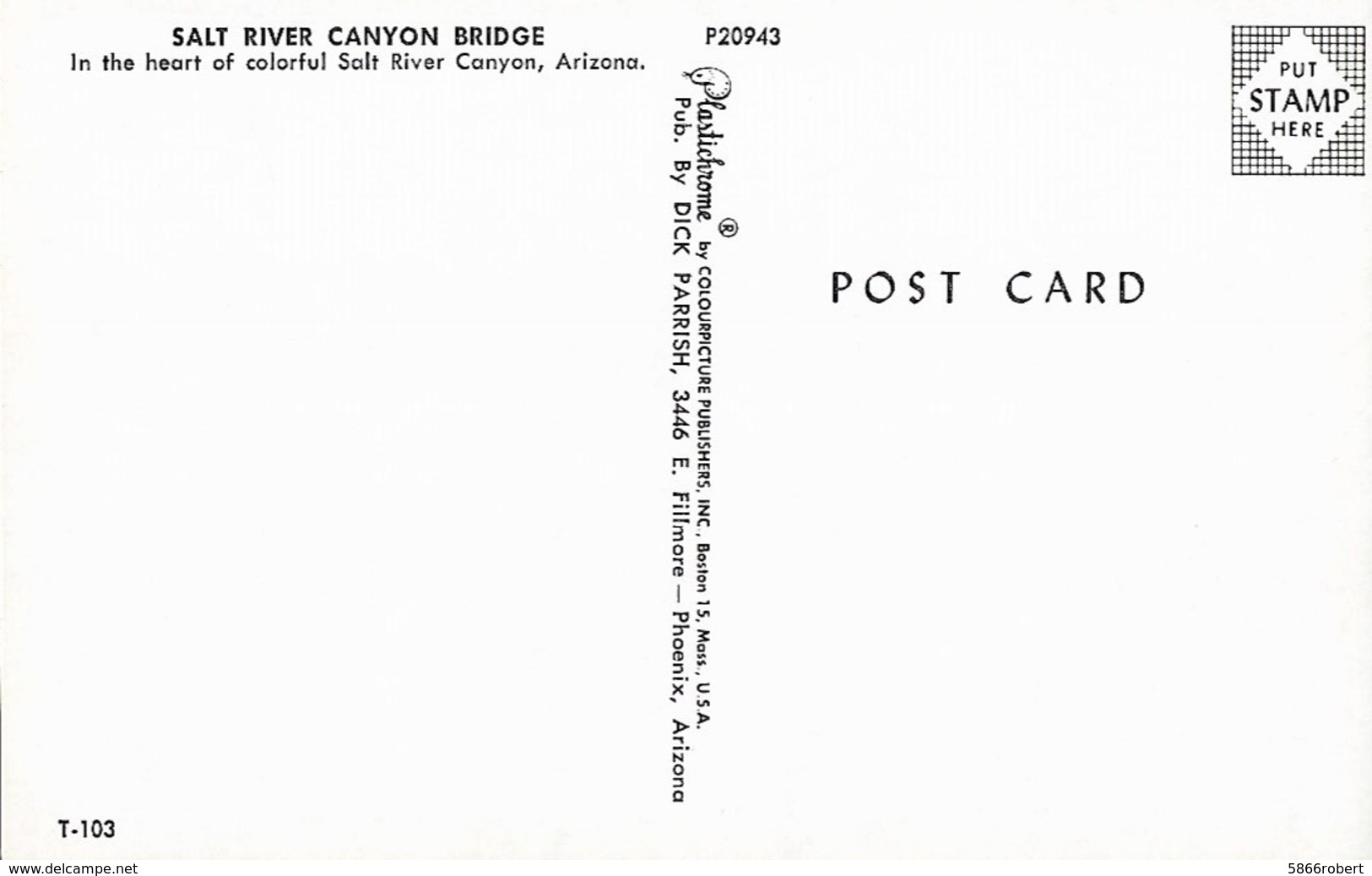 CARTE POSTALE ORIGINALE DE 9CM/14CM : SALT RIVER CANYON BRIDGE PHOENIX  ARIZONA USA - Phoenix