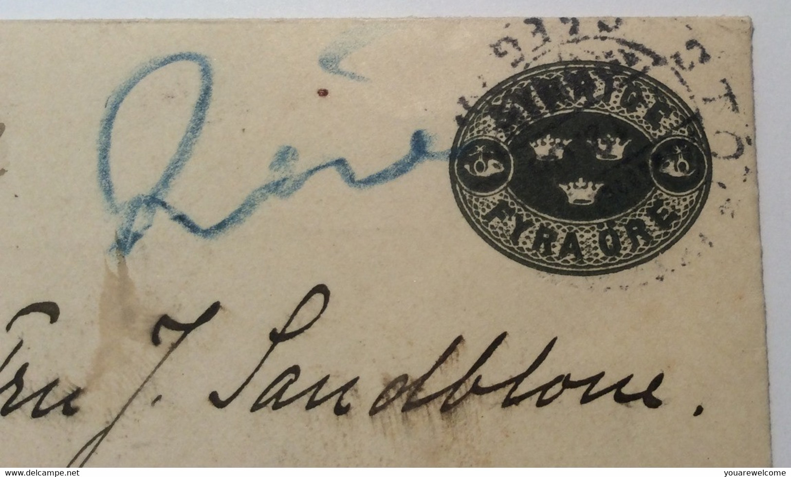 Norway 1908 POSTAGE DUE „PORTOMÆRKE“ On Sweden Postal Stationery (Ganzsache Cover Lettre Brief - Cartas & Documentos