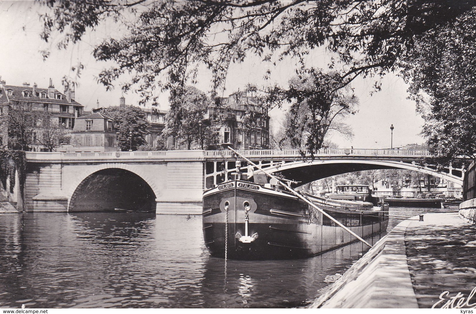 CPSM 9X14 . Paris Ile St Louis . Péniche "L'ATALANTE" - Péniches