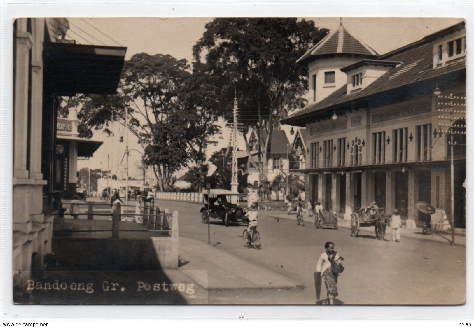 INDONESIA-JAVA-BANDOENG Gr-POSTWEG-1927-REAL PHOTO-VIAGGIATA - Indonesia