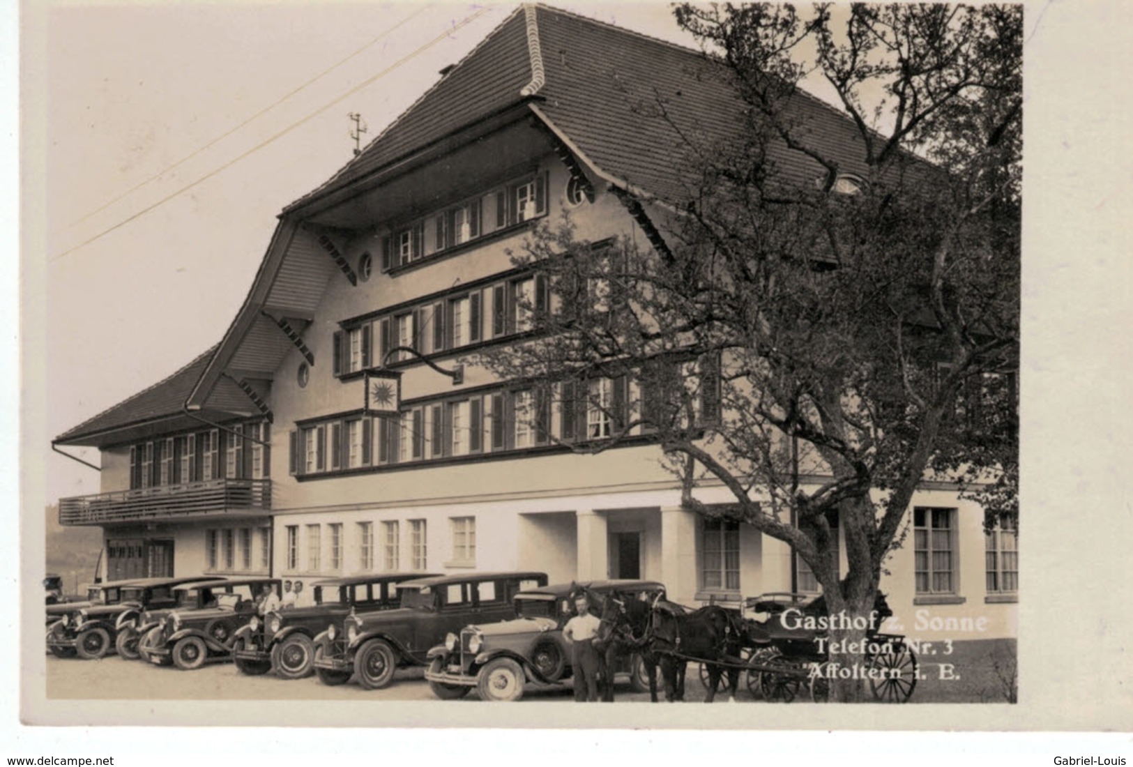 Gasthof Sonne - Affoltern - Oldtimer - Schlitten -  Pferde - 1934 - Affoltern Im Emmental 