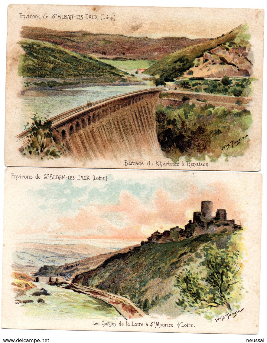 2 Tarjeta Postal De St. Alban-les-eaux. (loire) - Otros & Sin Clasificación