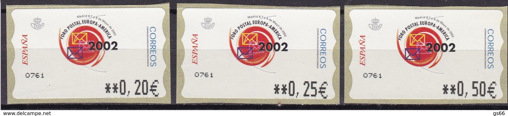 2002, Spanien, ATM 82,  Europ.-amerik. Postkonferenz. MNH ** - Nuevos